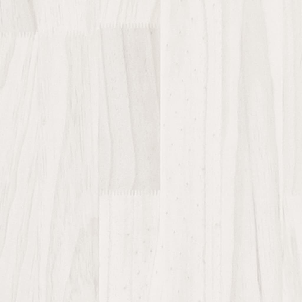 vidaXL Κομοδίνο Λευκό 40 x 30,5 x 35,5 εκ. από Μασίφ Ξύλο Πεύκου
