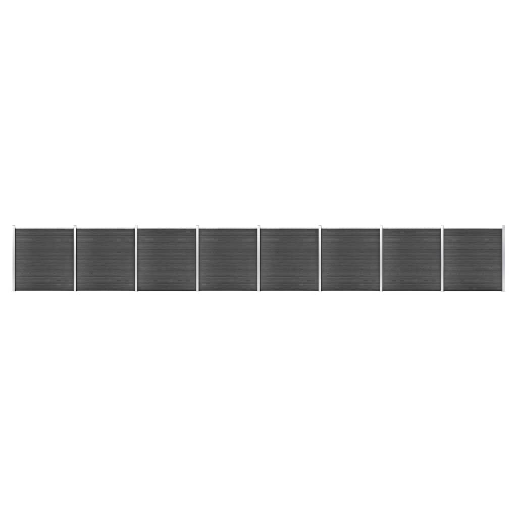 vidaXL Σετ Πάνελ Περίφραξης Μαύρο 1391 x 186 εκ. από WPC
