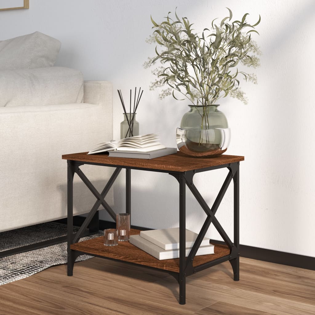 vidaXL Βοηθητικό Τραπέζι Καφέ Δρυς 55x38x45 εκ. Επεξεργασμένο Ξύλο