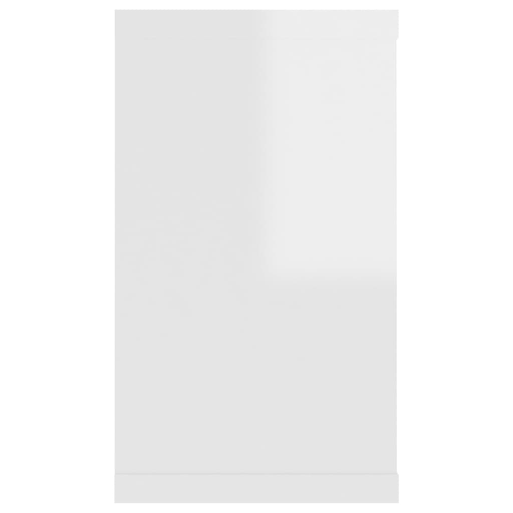 vidaXL Ράφια Κύβοι Τοίχου 2 τεμ. Γυαλ. Λευκό 80x15x26,5εκ. Μοριοσανίδα
