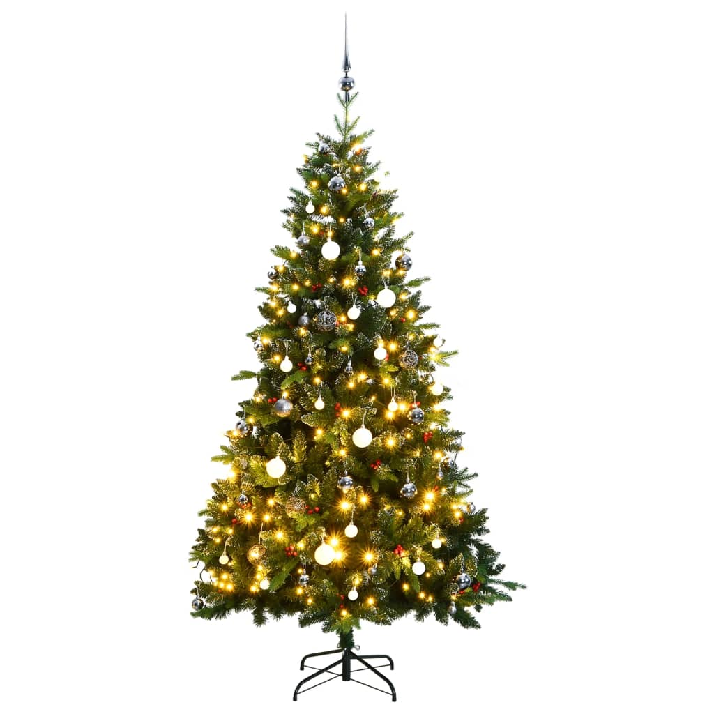vidaXL Χριστουγεν. Δέντρο Τεχνητό Αρθρωτό με 300 LED & Μπάλες 210 εκ.