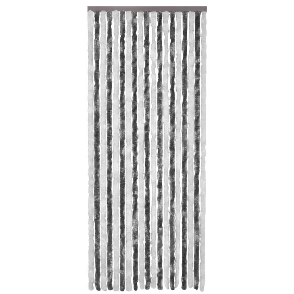 vidaXL Σήτα - Κουρτίνα Πόρτας Γκρι / Λευκό 90 x 220 εκ. από Σενίλ