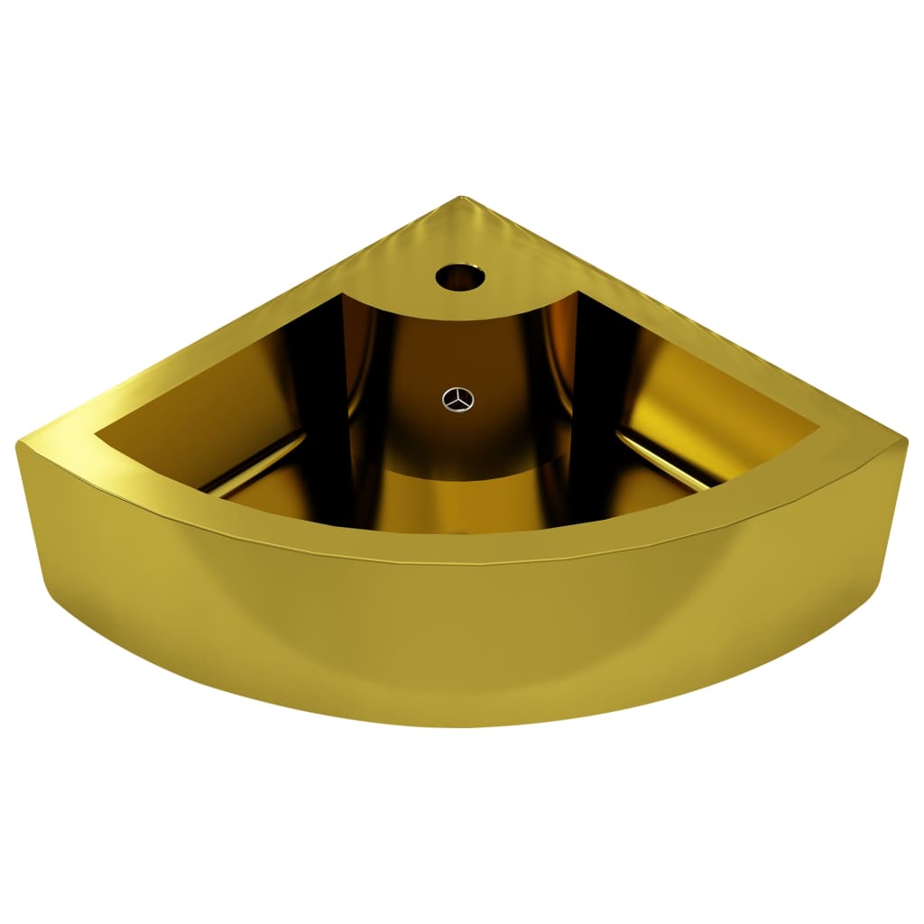 vidaXL Νιπτήρας με Οπή Υπερχείλισης Χρυσός 45x32x12,5 εκ. Κεραμικός