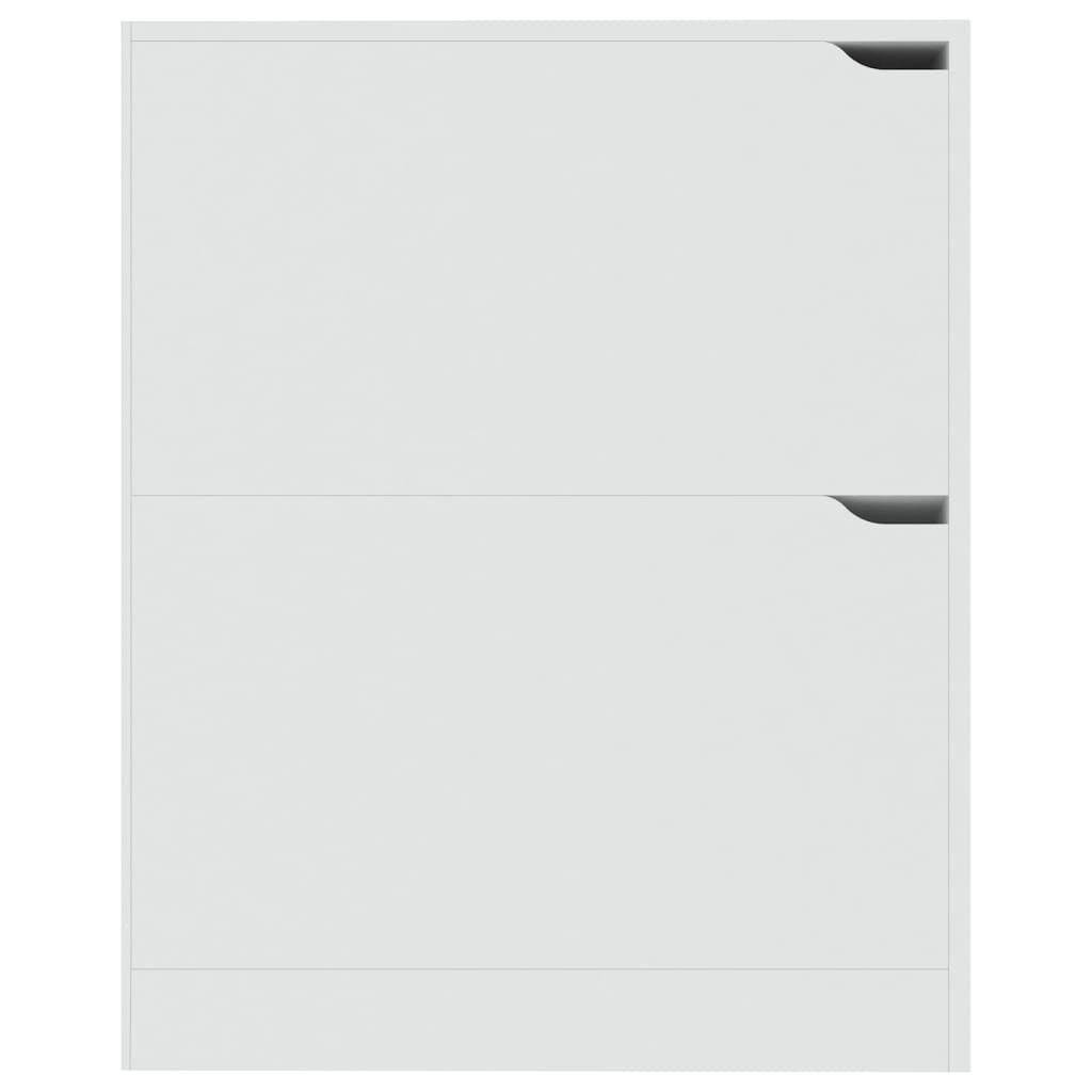 vidaXL Παπουτσοθήκη με 2 Πόρτες Λευκή 59 x 24 x 74 εκ. από Μοριοσανίδα
