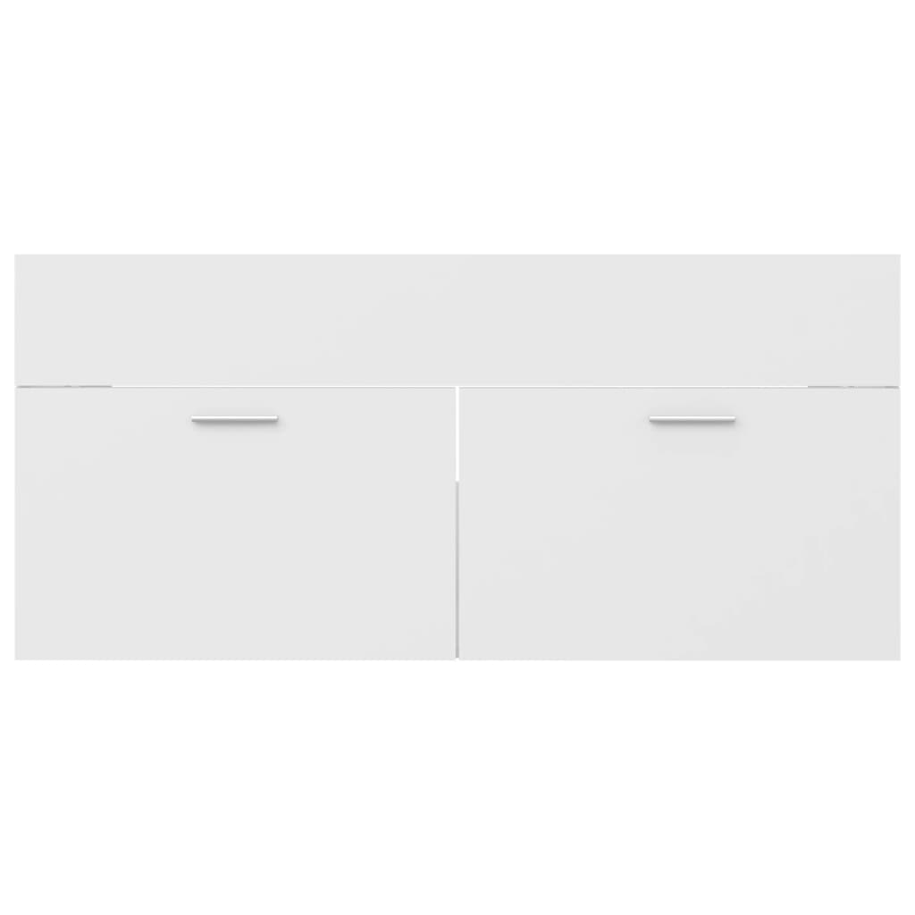 vidaXL Ντουλάπι Νιπτήρα Λευκό 100 x 38,5 x 46 εκ. από Μοριοσανίδα