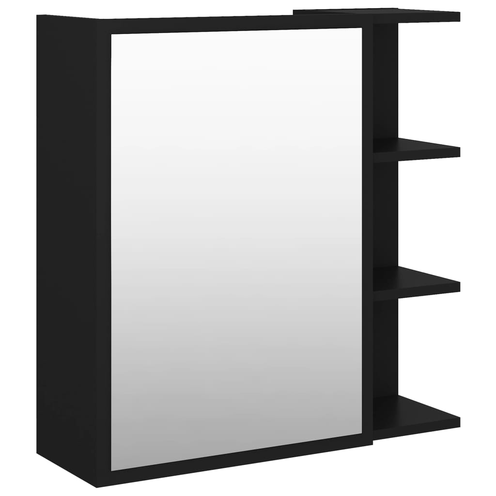 vidaXL Καθρέφτης Μπάνιου Μαύρο 62,5 x 20,5 x 64 εκ. Μοριοσανίδα
