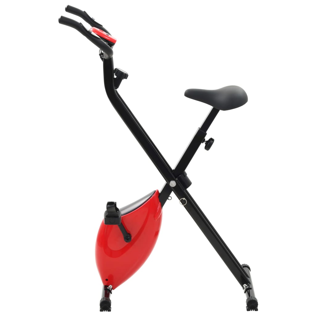 vidaXL Ποδήλατο Γυμναστικής X-Bike Μαγνητικό Μαύρο/Κόκκινο Μέτρ.Παλμών