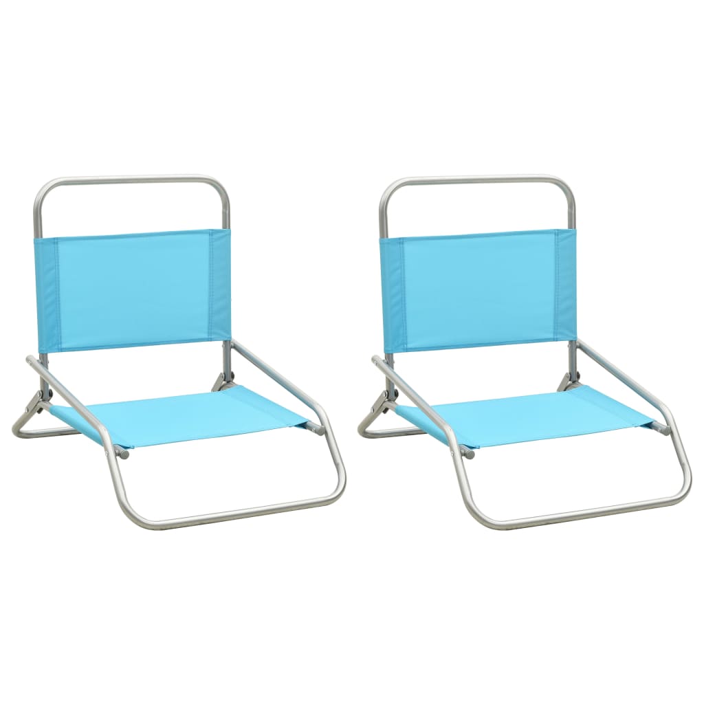 vidaXL Καρέκλες Παραλίας Πτυσσόμενες 2 τεμ. Τιρκουάζ Υφασμάτινες