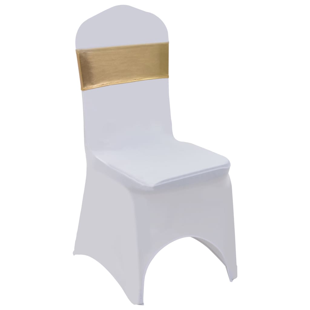vidaXL Κορδέλα Καρέκλας Ελαστική 25 τεμ. Χρυσή με Διαμαντένια Αγκράφα