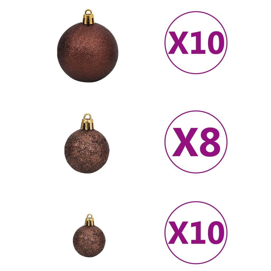 vidaXL Χριστουγεννιάτ. Δέντρο Τεχν. με LED/Μπάλες/Χιόνι 240 εκ. PVC/PE