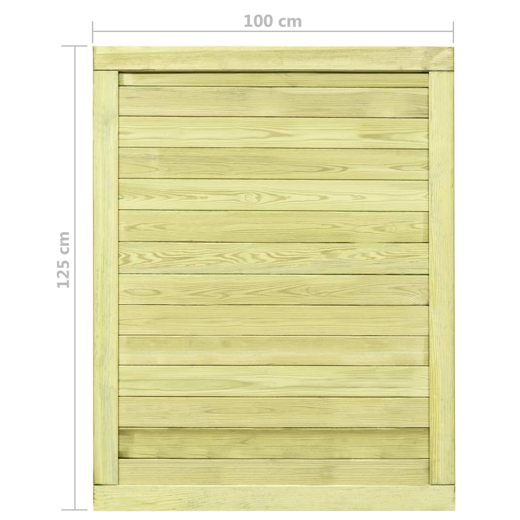 vidaXL Πόρτα Φράχτη 125 x 100 εκ. από Εμποτισμένο Ξύλο Πεύκου