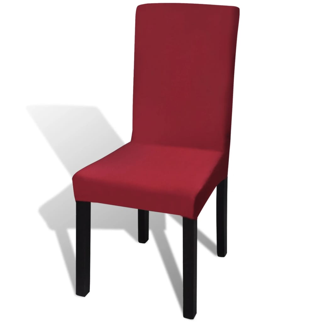 vidaXL Κάλυμμα Καρέκλας Ελαστικό Ίσιο 4 τεμ. Μπορντό