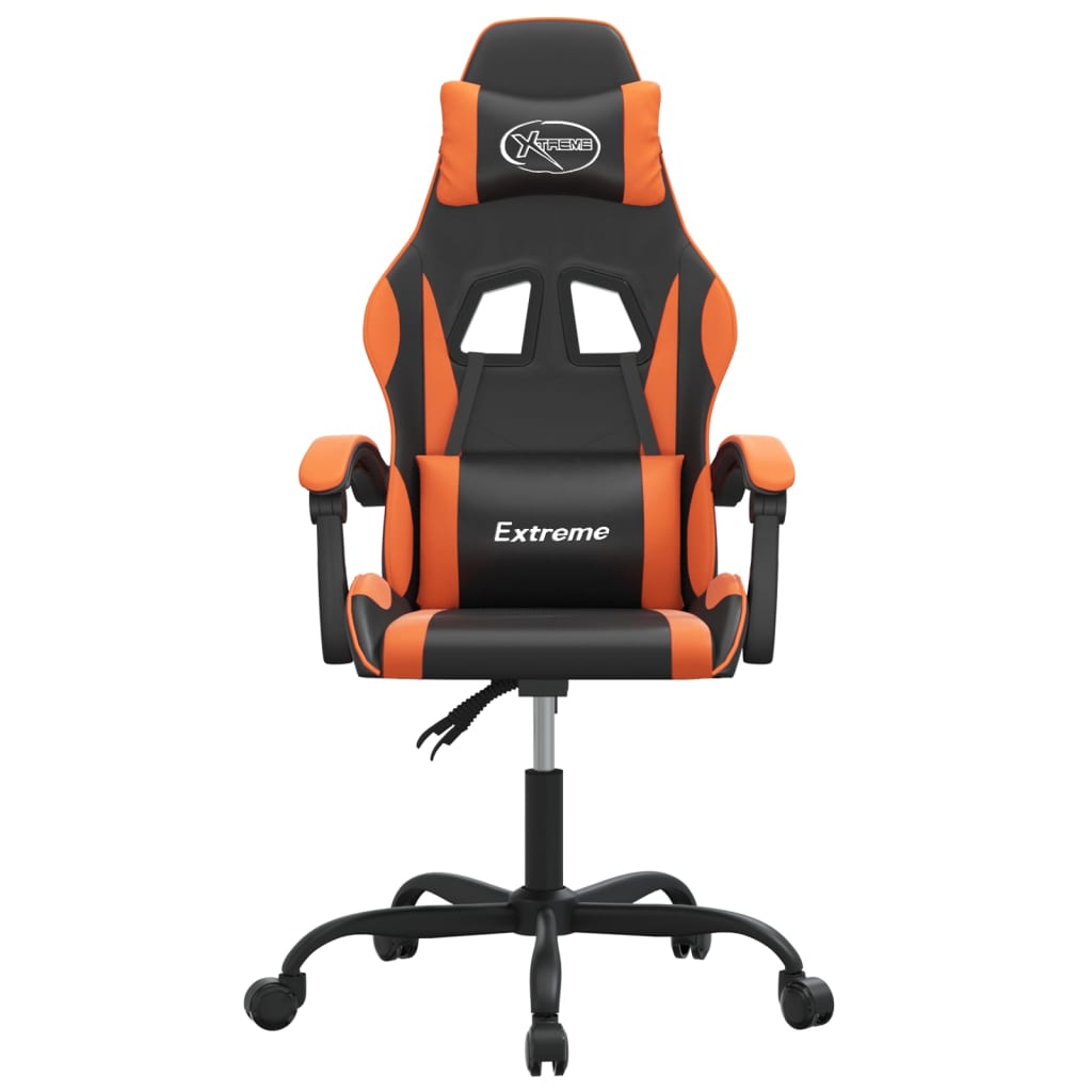 vidaXL Καρέκλα Gaming Περιστρεφόμενη Μαύρη/Πορτοκαλί Συνθετικό Δέρμα