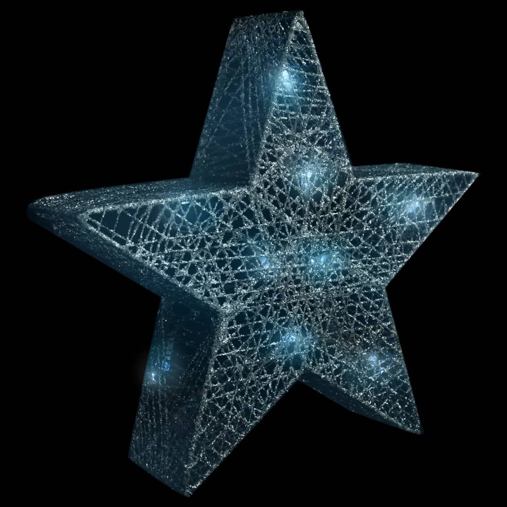vidaXL Χριστουγεννιάτικα Αστέρια Εξ./Εσ. Χώρου 3 τεμ. Ασημί LED Πλέγμα