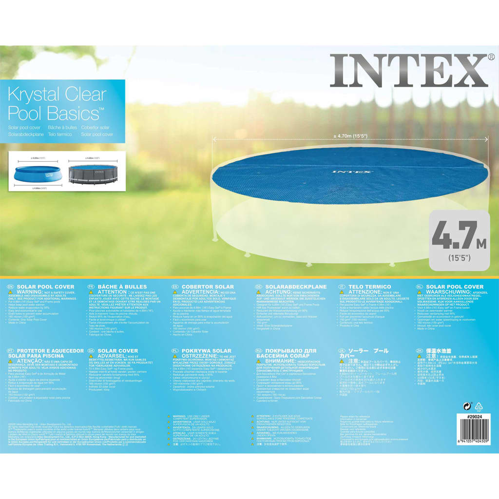 Intex Κάλυμμα Πισίνας Ηλιακό Στρογγυλό 488 εκ.