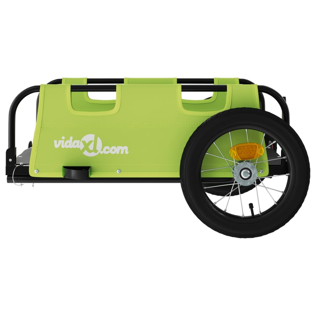 vidaXL Τρέιλερ Ποδηλάτου Πράσινο Ύφασμα Oxford/Σίδηρο