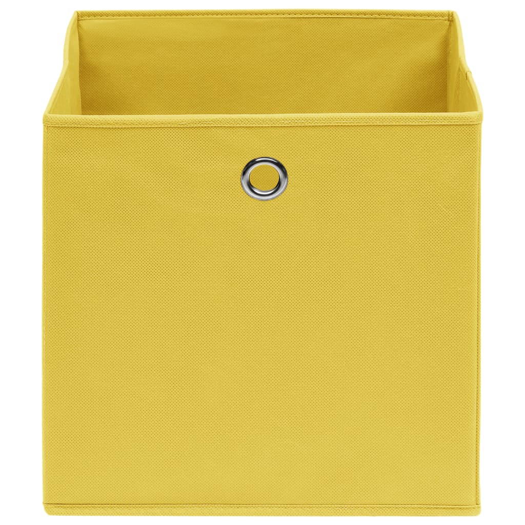 vidaXL Κουτιά Αποθήκευσης 4 τεμ. Κίτρινα 32 x 32 x 32 εκ. Υφασμάτινα