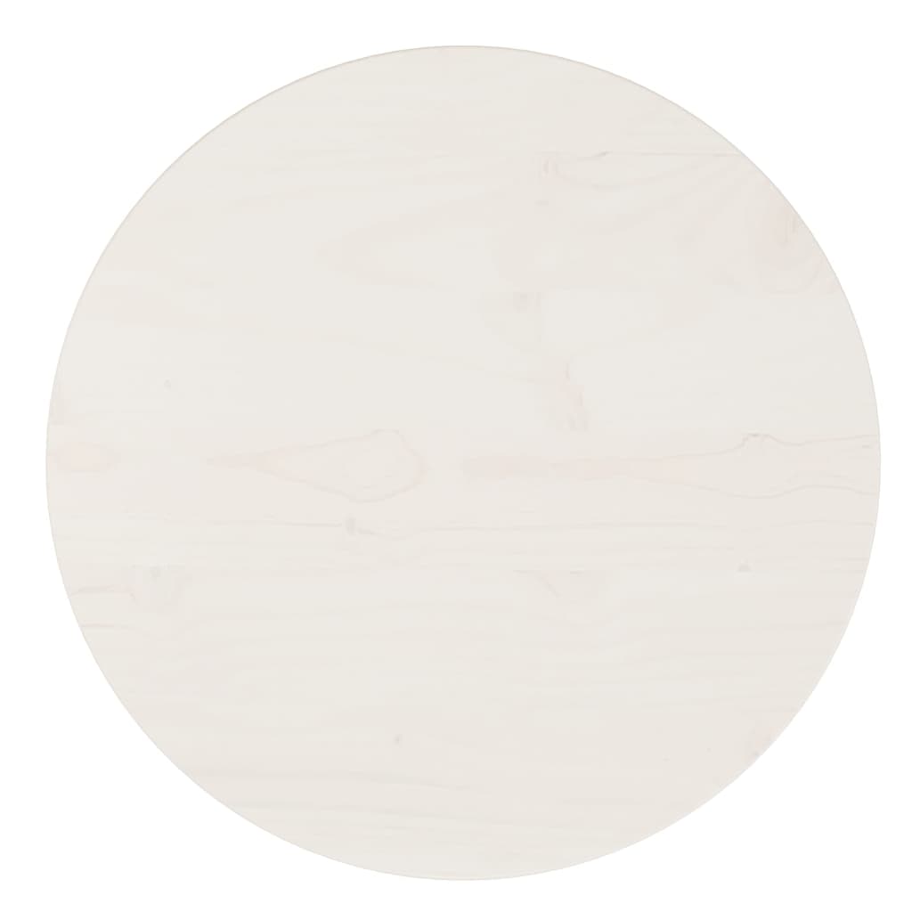 vidaXL Επιφάνεια Τραπεζιού Λευκή Ø40 x 2,5 εκ. από Μασίφ Ξύλο Πεύκου