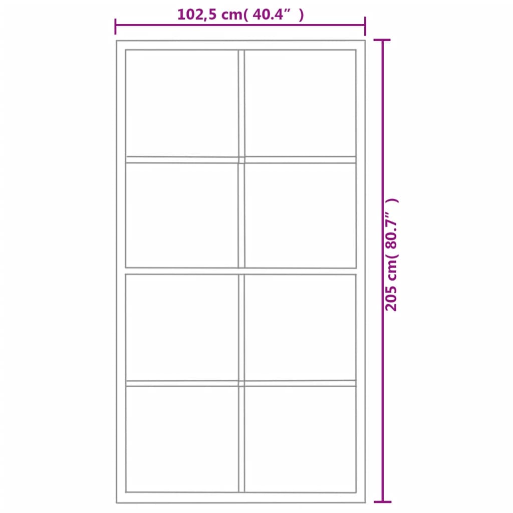 vidaXL Πόρτα Συρόμενη με Μηχανισμό 102,5x205 εκ. Αλουμίνιο/Γυαλί ESG