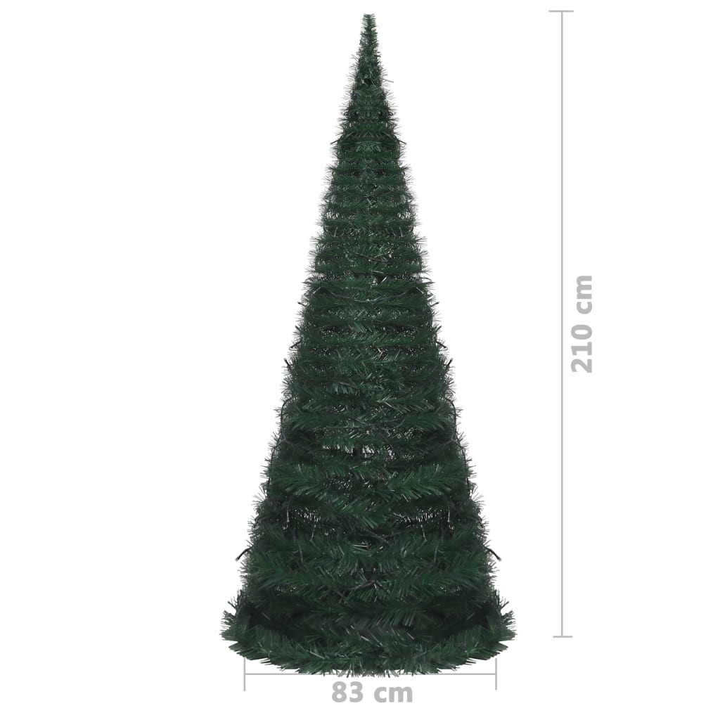 vidaXL Χριστουγεννιάτικο Δέντρο Pop-Up Προφωτισμένο Πράσινο 210 εκ.