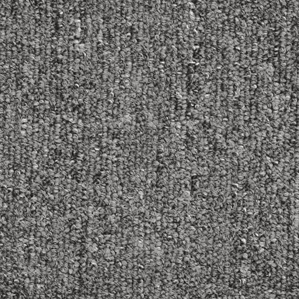 vidaXL Πατάκια Σκάλας Μοκέτα 15 τεμ. Σκούρο Γκρι 65 x 24 x 4 εκ.