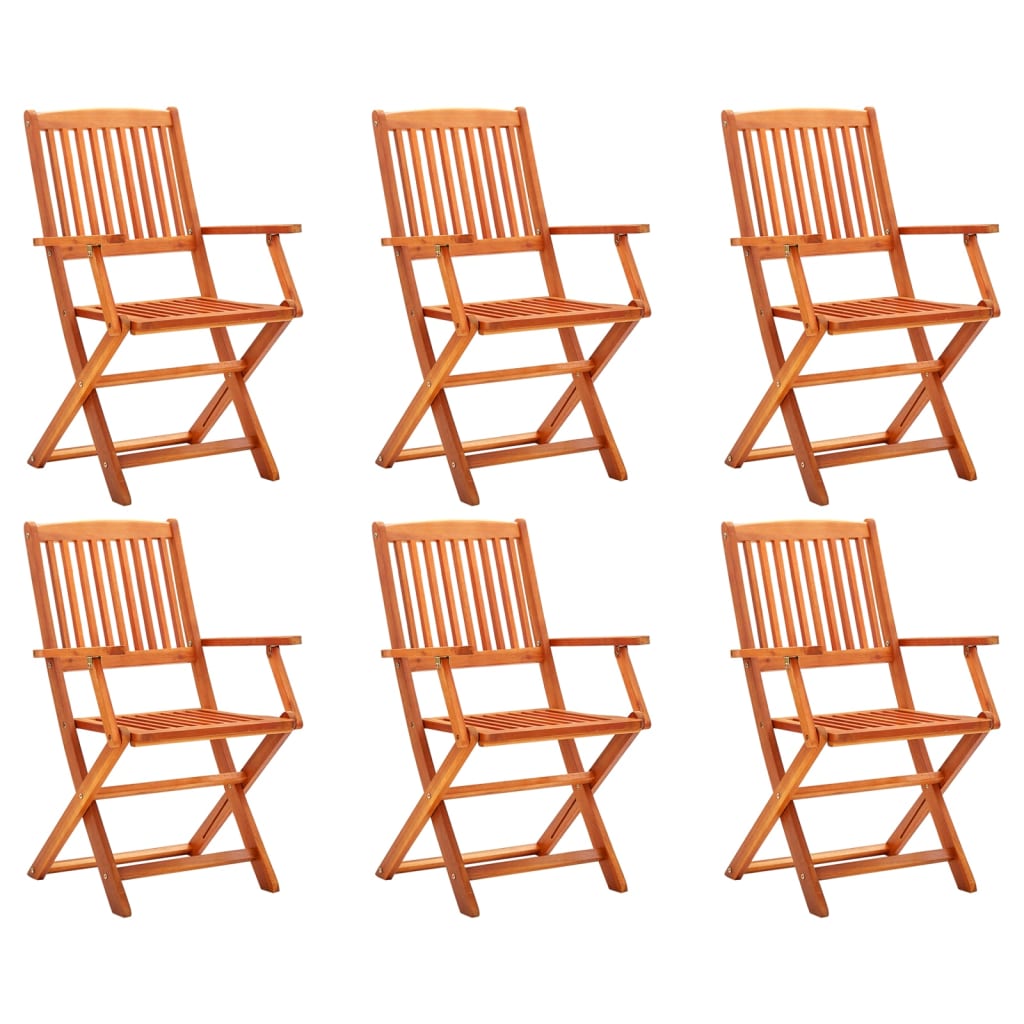 vidaXL Καρέκλες Κήπου Πτυσσόμενες 6 τεμ. από Μασίφ Ξύλο Ευκαλύπτου