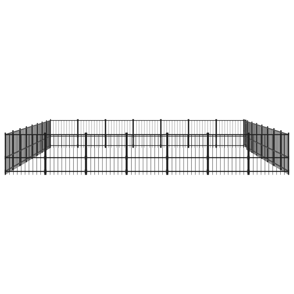 vidaXL Κλουβί Σκύλου Εξωτερικού Χώρου 52,69 μ² από Ατσάλι