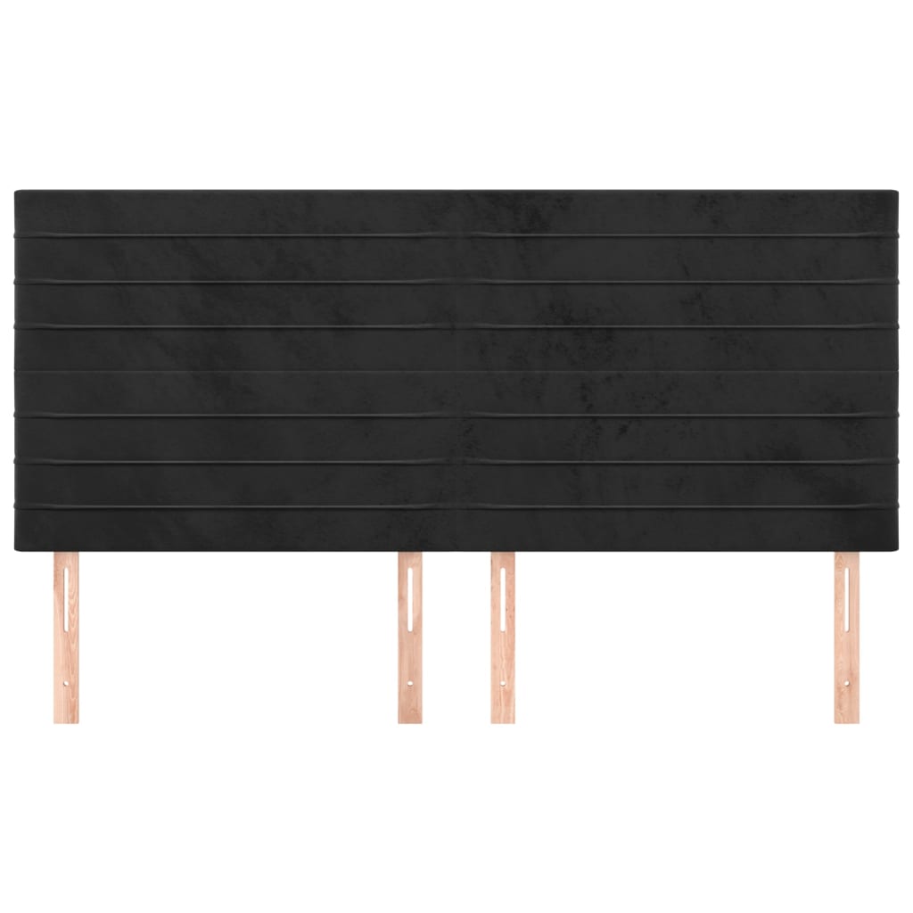 vidaXL Κεφαλάρια Κρεβατιού 4 τεμ. Μαύρο 90x5x78/88 εκ. Βελούδινο