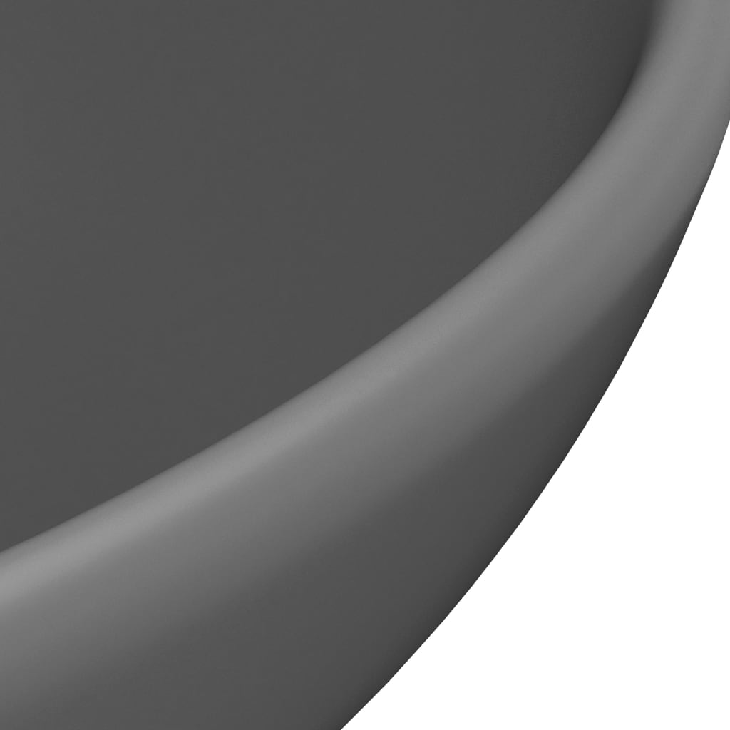 vidaXL Νιπτήρας Πολυτελής Στρογγυλός Σκ. Γκρι Ματ 32,5x14 εκ Κεραμικός