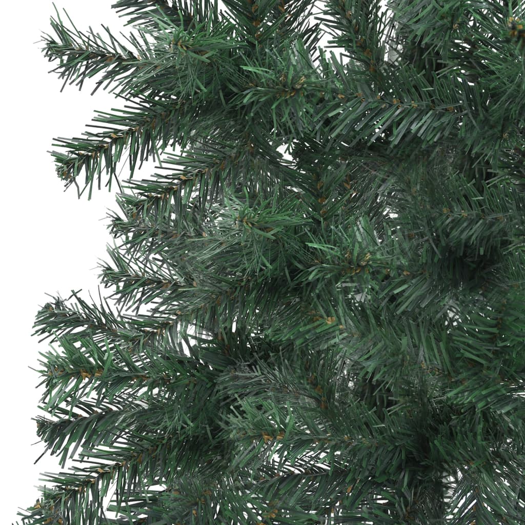 vidaXL Χριστουγεν. Δέντρο Γων. Τεχνητό LED & Μπάλες Πράσινο 210 εκ PVC