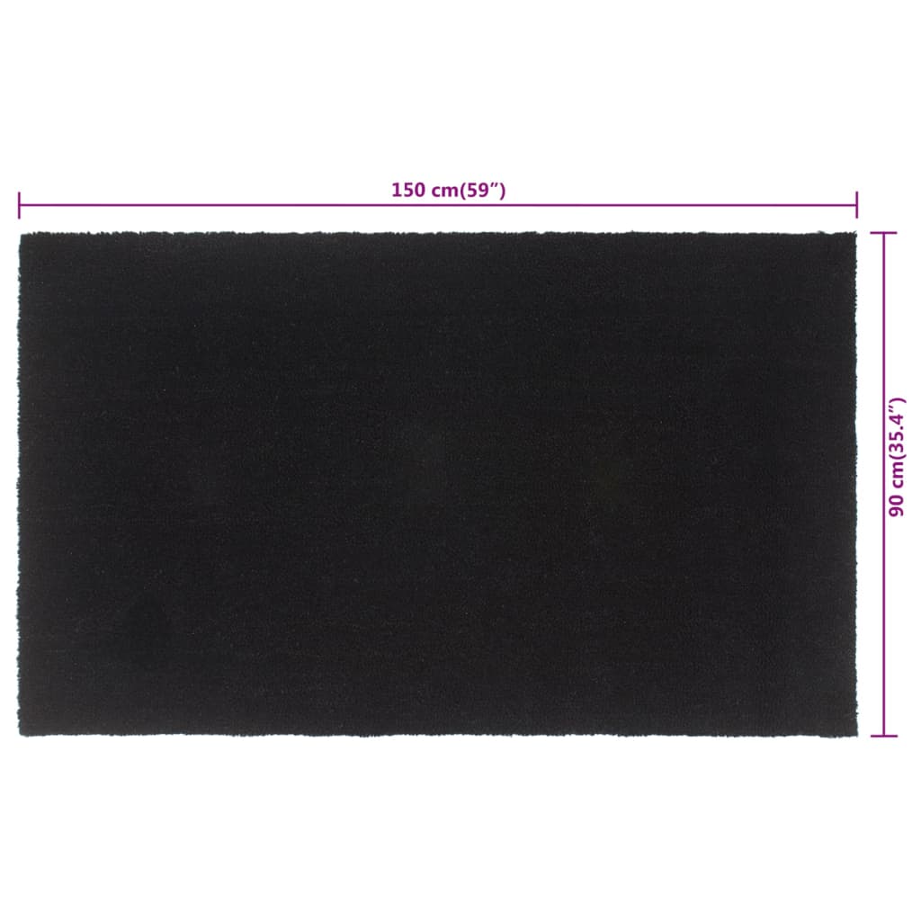 vidaXL Πατάκι Εισόδου Μαύρο 90 x 150 εκ. Θυσανωτός Κοκοφοίνικας