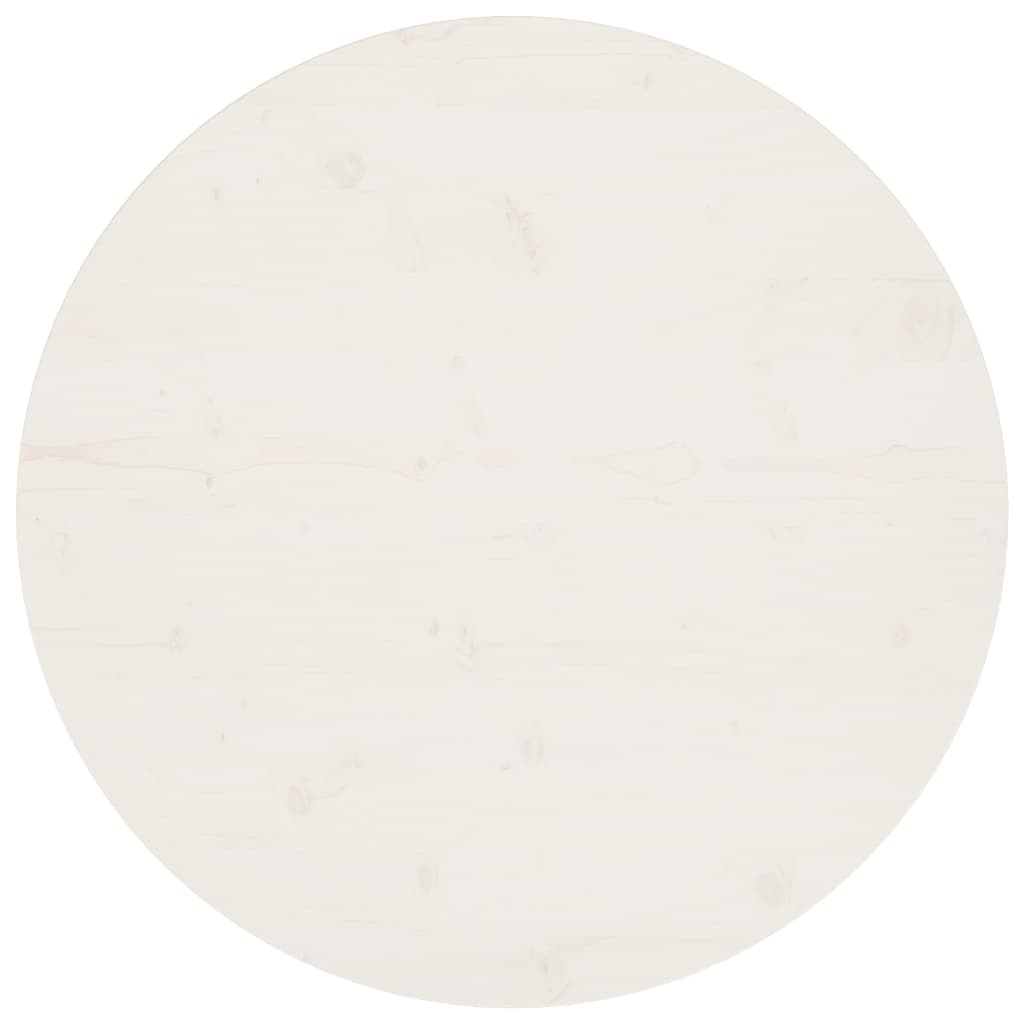 vidaXL Επιφάνεια Τραπεζιού Λευκή Ø80 x 2,5 εκ. από Μασίφ Ξύλο Πεύκου