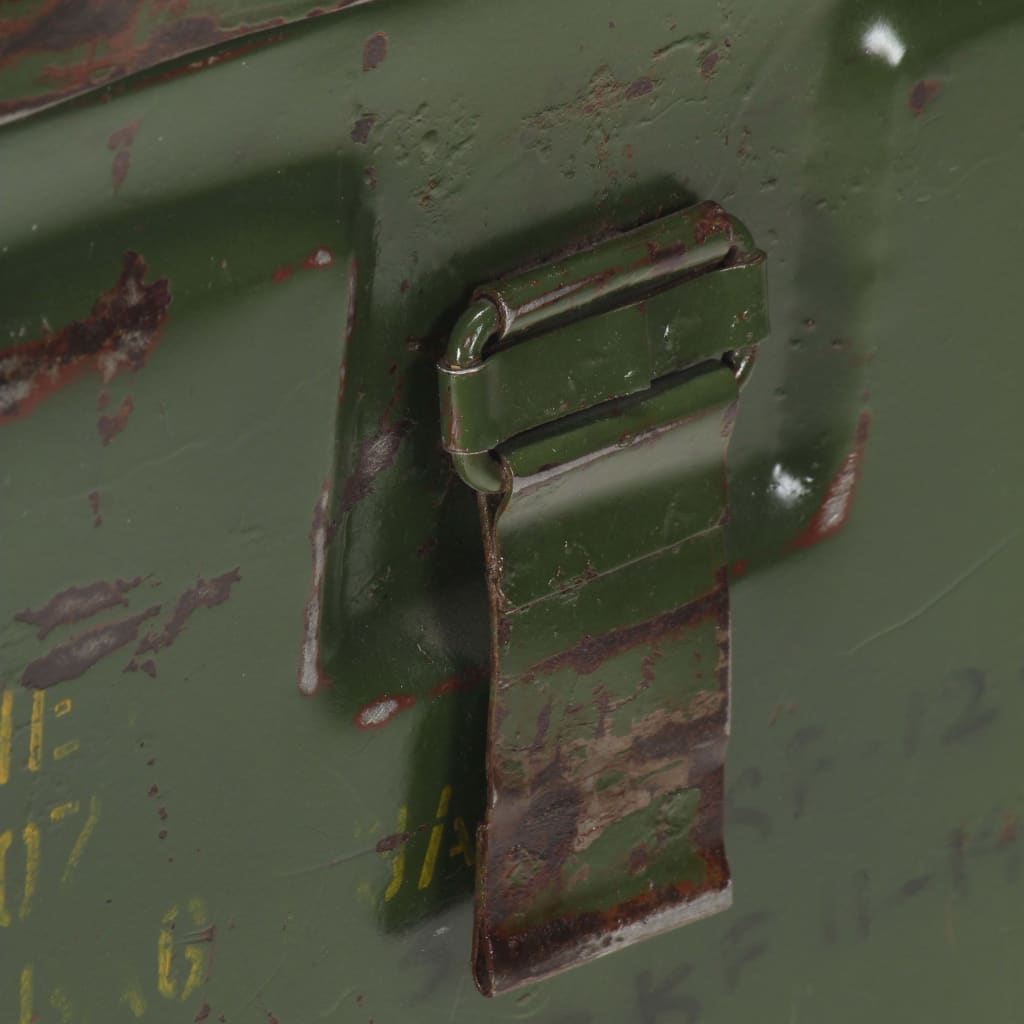 vidaXL Μπαούλο Αποθήκευσης Στρατιωτικό Στιλ 68x24x66 εκ. Σιδερένιο