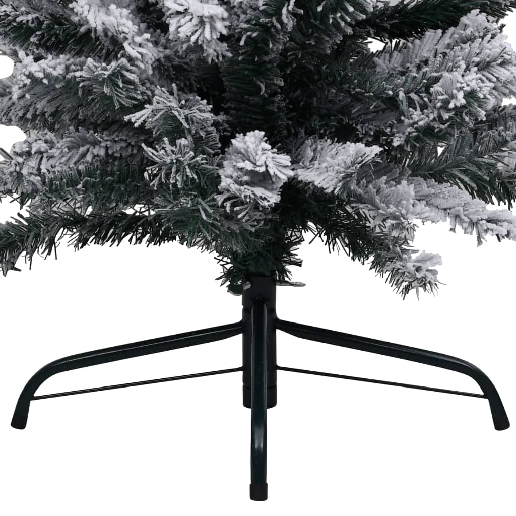 vidaXL Χριστουγεννιάτικο Δέντρο Τεχνητό Slim με Χιόνι Πράσινο 150 εκ.