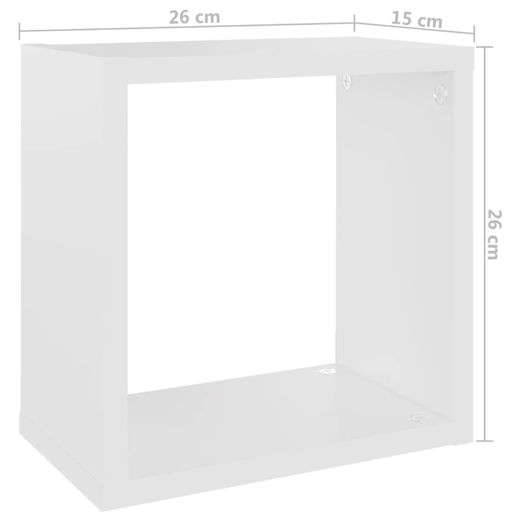 vidaXL Ράφια Κύβοι Τοίχου 6 τεμ. Λευκά 26 x 15 x 26 εκ.