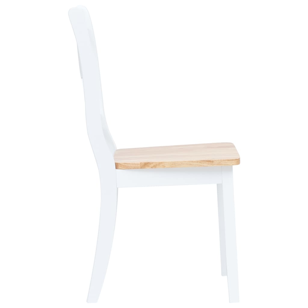 vidaXL Καρέκλες Τραπεζαρίας 6 Τεμ. Λευκό/Αν. Ξύλο Μασίφ Ξύλο Καουτσούκ