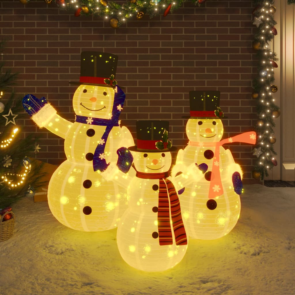Χιονάνθρωποι Οικογ. Χριστ. Φιγούρα LED 180 εκ. Πολυτελές Ύφασμα
