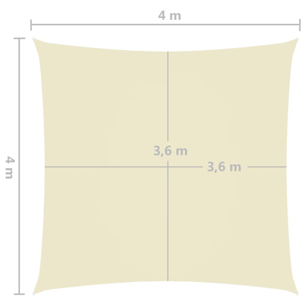 vidaXL Πανί Σκίασης Τετράγωνο Κρεμ 4 x 4 μ. από Ύφασμα Oxford