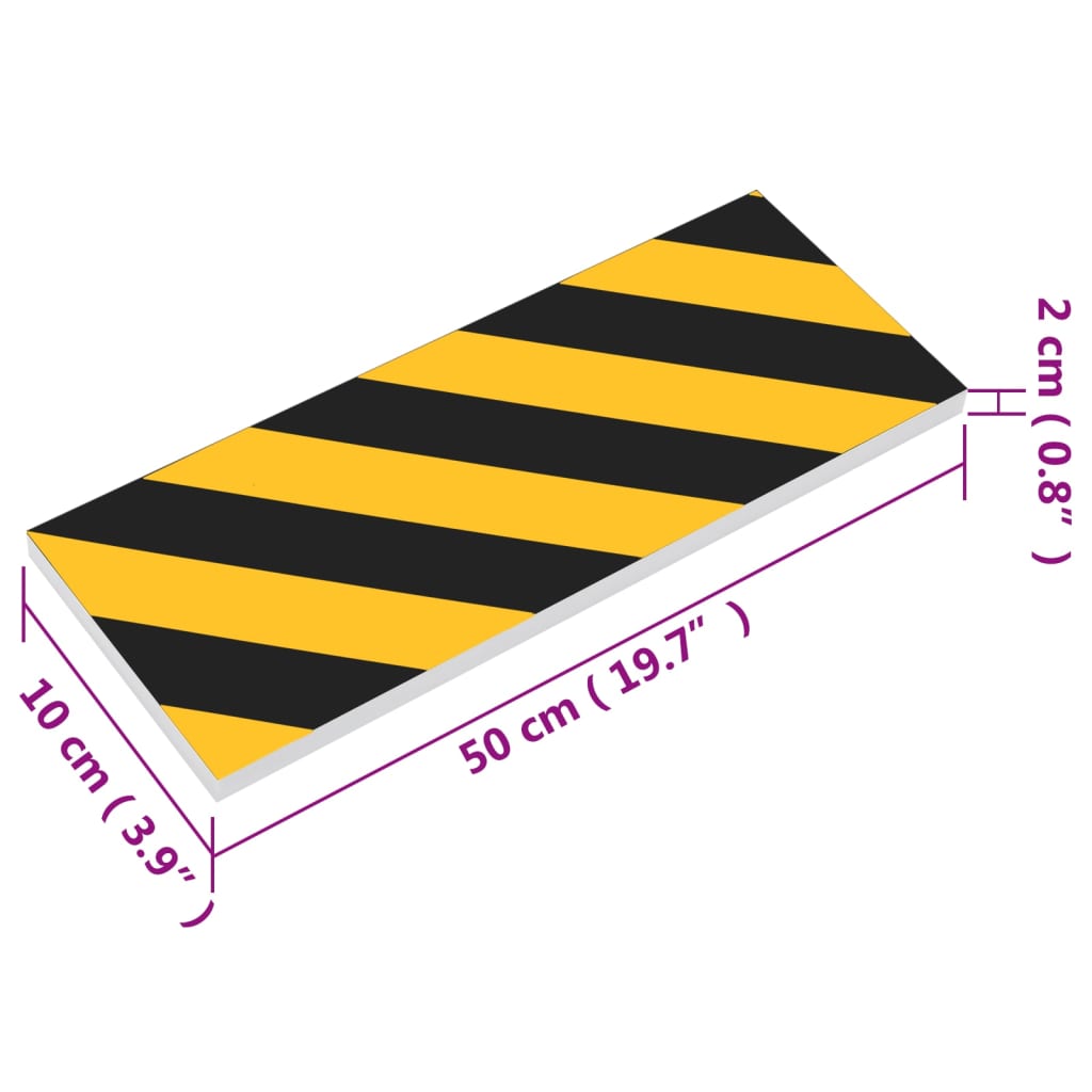 vidaXL Προστατευτικά Τοίχου 6 τεμ. Κίτρινο&Μαύρο 50x10x2 εκ. Αφρός EVA