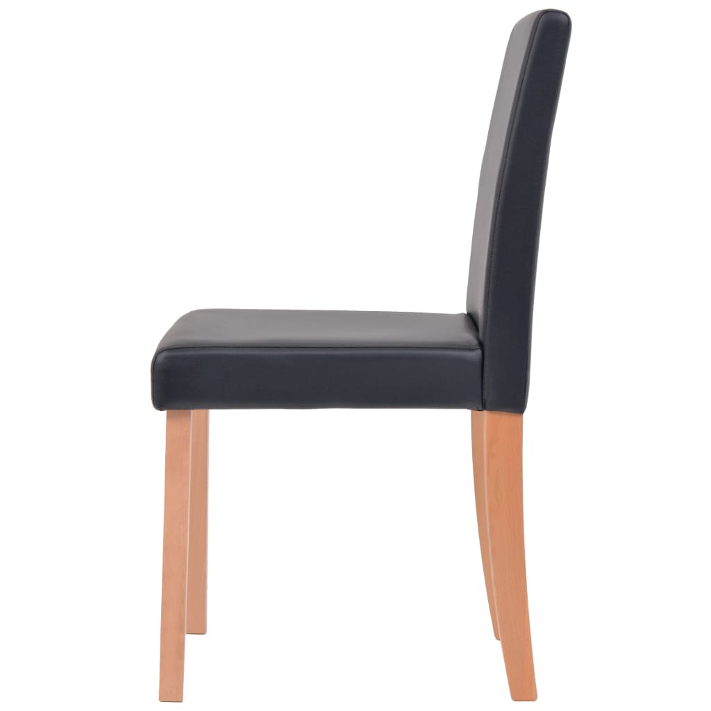 vidaXL Τραπεζαρία & Καρέκλες 5 τεμ. Μαύρα Συνθετικό Δέρμα / Ξύλο Δρυός