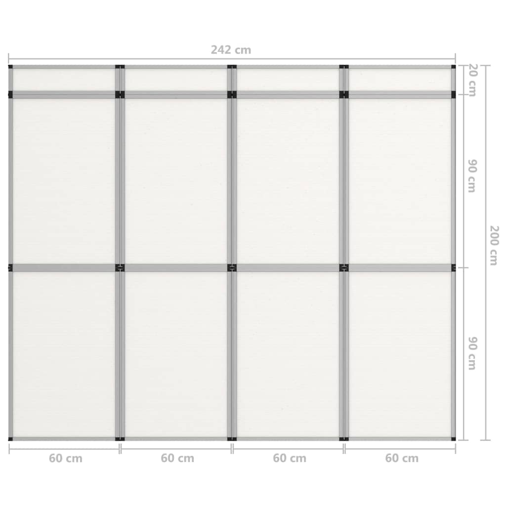 vidaXL Σταντ-Τοίχος Προβολής Πτυσσόμενο Λευκό 242x200 εκ. με 12 Πάνελ