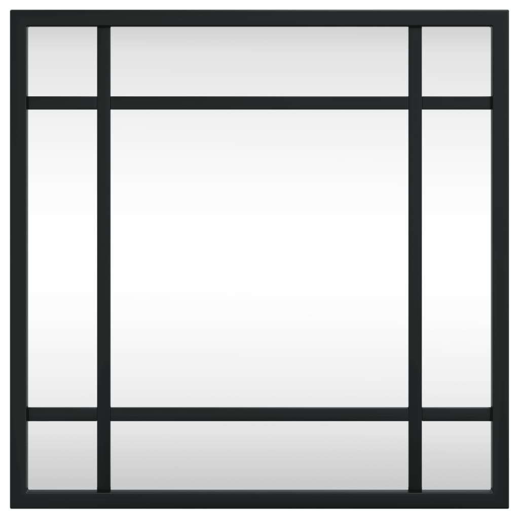 vidaXL Καθρέφτης Τοίχου Τετράγωνος Μαύρος 30 x 30 εκ. από Σίδερο