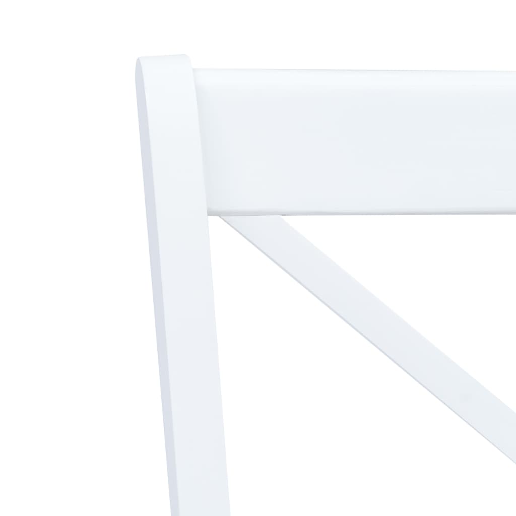 vidaXL Καρέκλες Τραπεζαρίας 4 Τεμ. Λευκό/Αν. Ξύλο Μασίφ Ξύλο Καουτσούκ