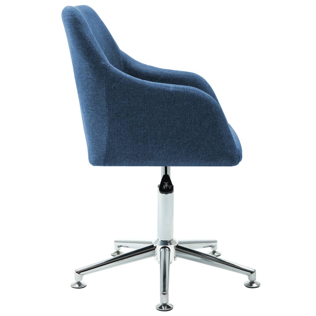 vidaXL Καρέκλα Γραφείου Περιστρεφόμενη Μπλε Υφασμάτινη