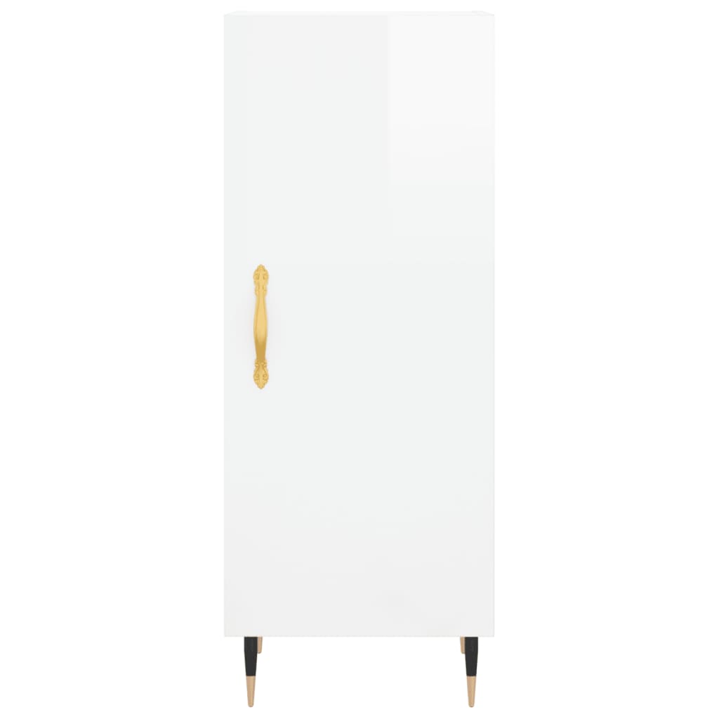 vidaXL Ντουλάπι Γυαλ. Λευκό 34,5 x 34 x 180 εκ. από Επεξεργασμένο Ξύλο