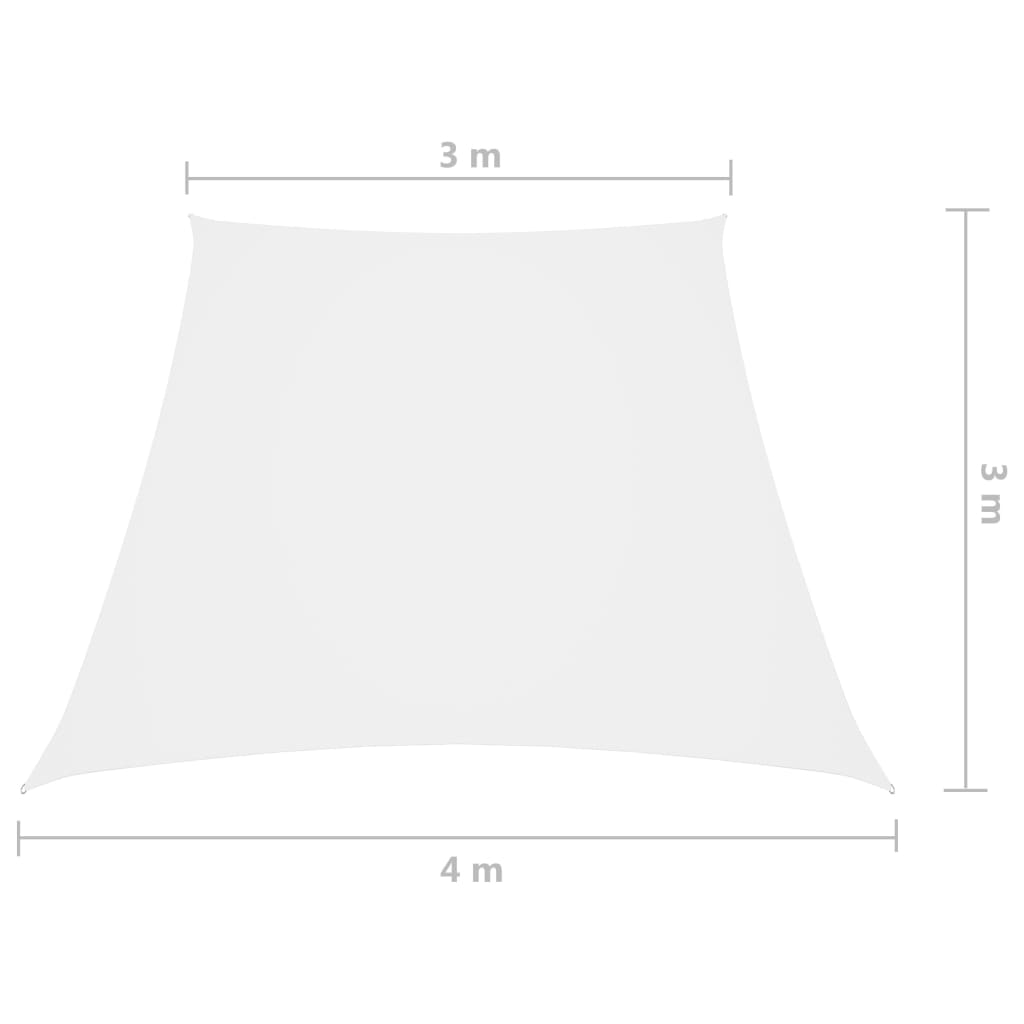 vidaXL Πανί Σκίασης Τραπέζιο Λευκό 3/4x3 μ. από Ύφασμα Oxford