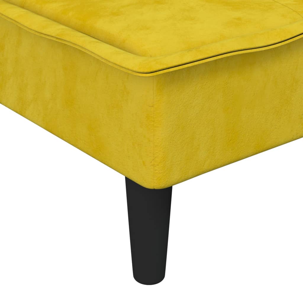 vidaXL Καναπές Κρεβάτι Γωνιακός Κίτρινος 255 x 140 x 70 εκ. Βελούδινος