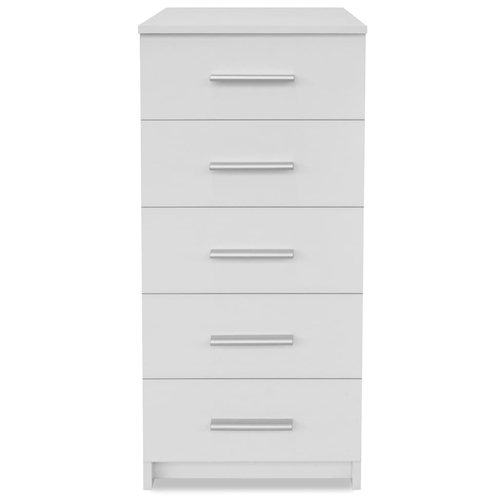 vidaXL Συρταριέρα Ψηλή Λευκή 41 x 35 x 106 εκ. από Μοριοσανίδα