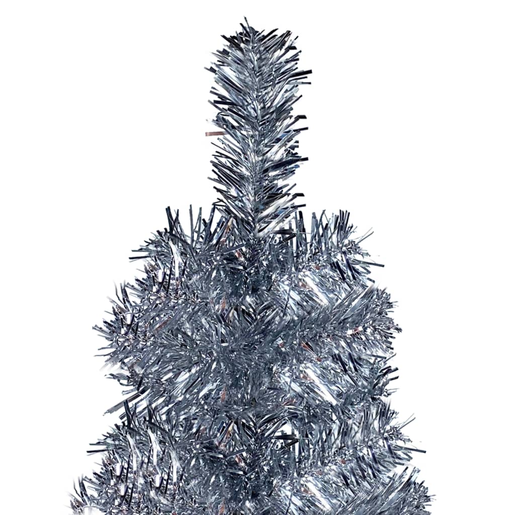 vidaXL Χριστουγεννιάτικο Δέντρο Slim Ασημί 120 εκ.