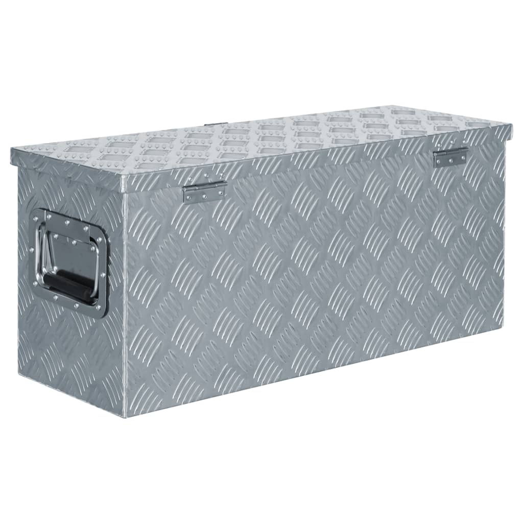 vidaXL Κουτί Αποθήκευσης Ασημί 76,5 x 26,5 x 33 εκ. Αλουμινίου